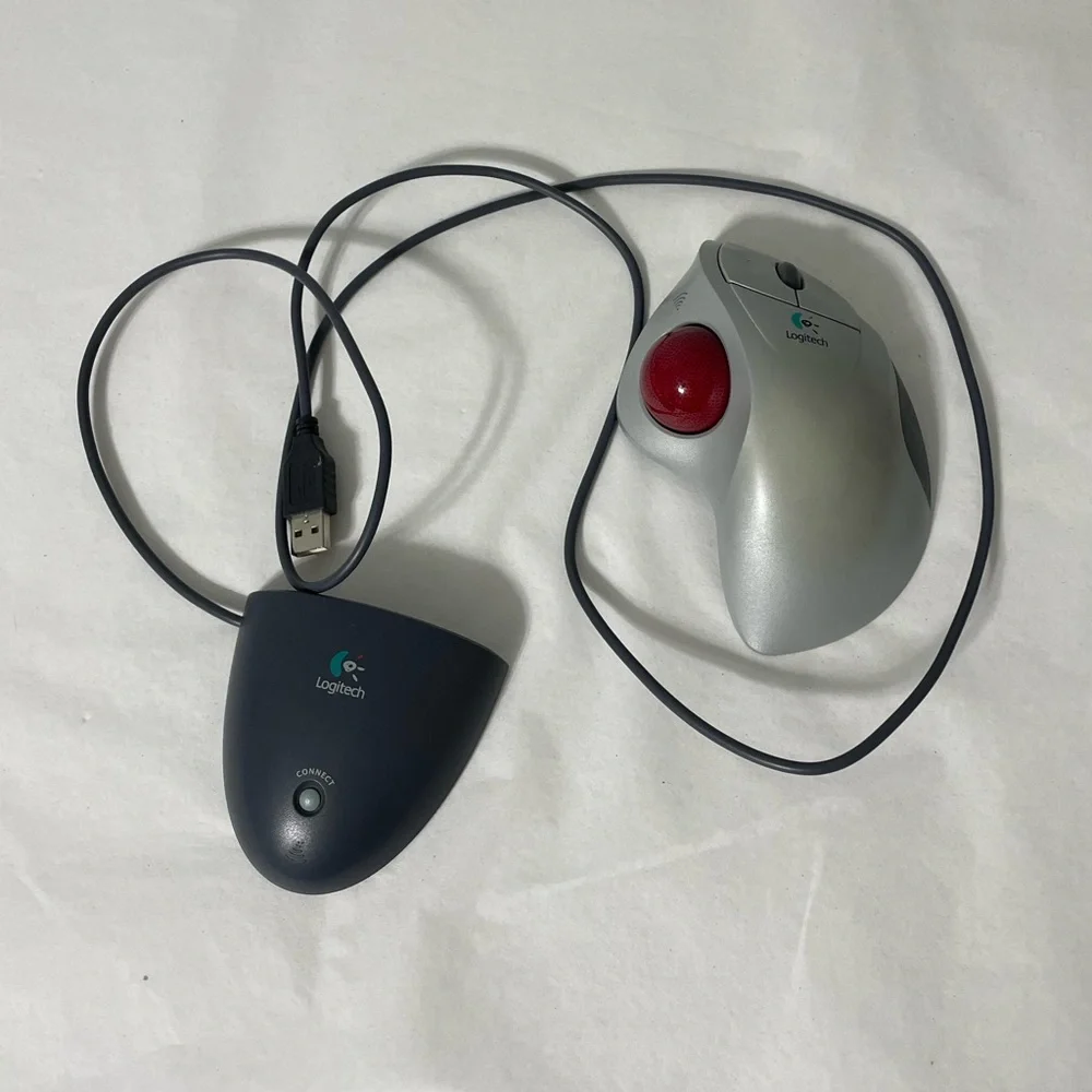 Logitech Cordless Mouse Receiver Track Man Wheel wireless